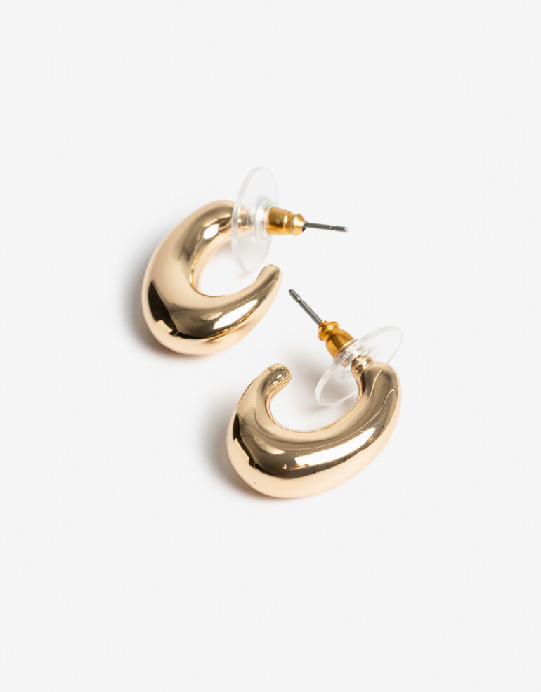 Aros Argollas Metal Argollas Metal Bold De La Línea Stay Golden. - Dorado