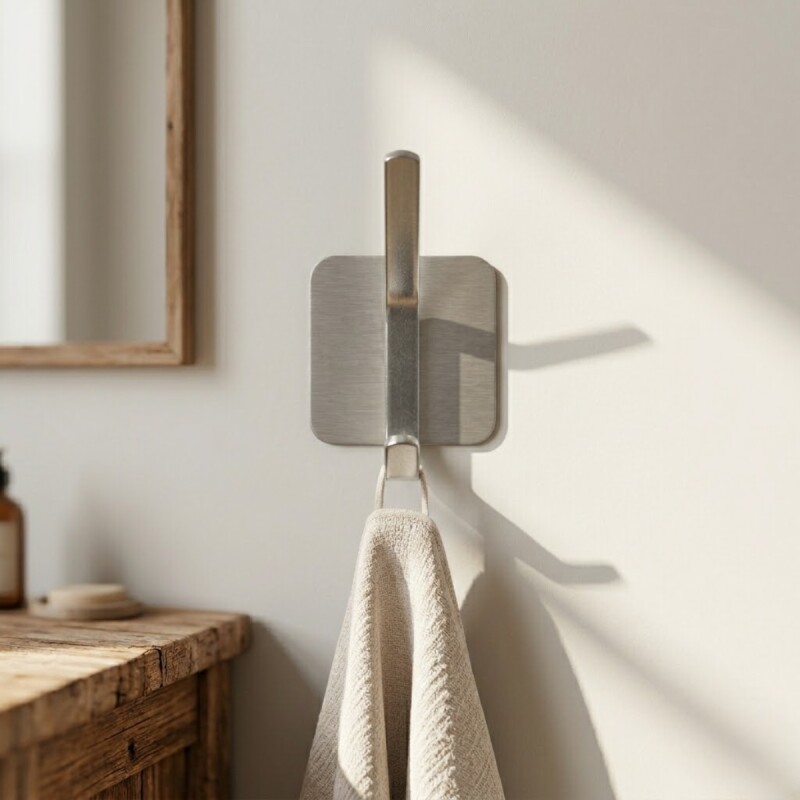 Perchero adhesivo gancho acero inoxidable INOX