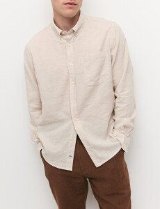 011665 CAMISA DE LINO HARRINGTON LABEL Beige