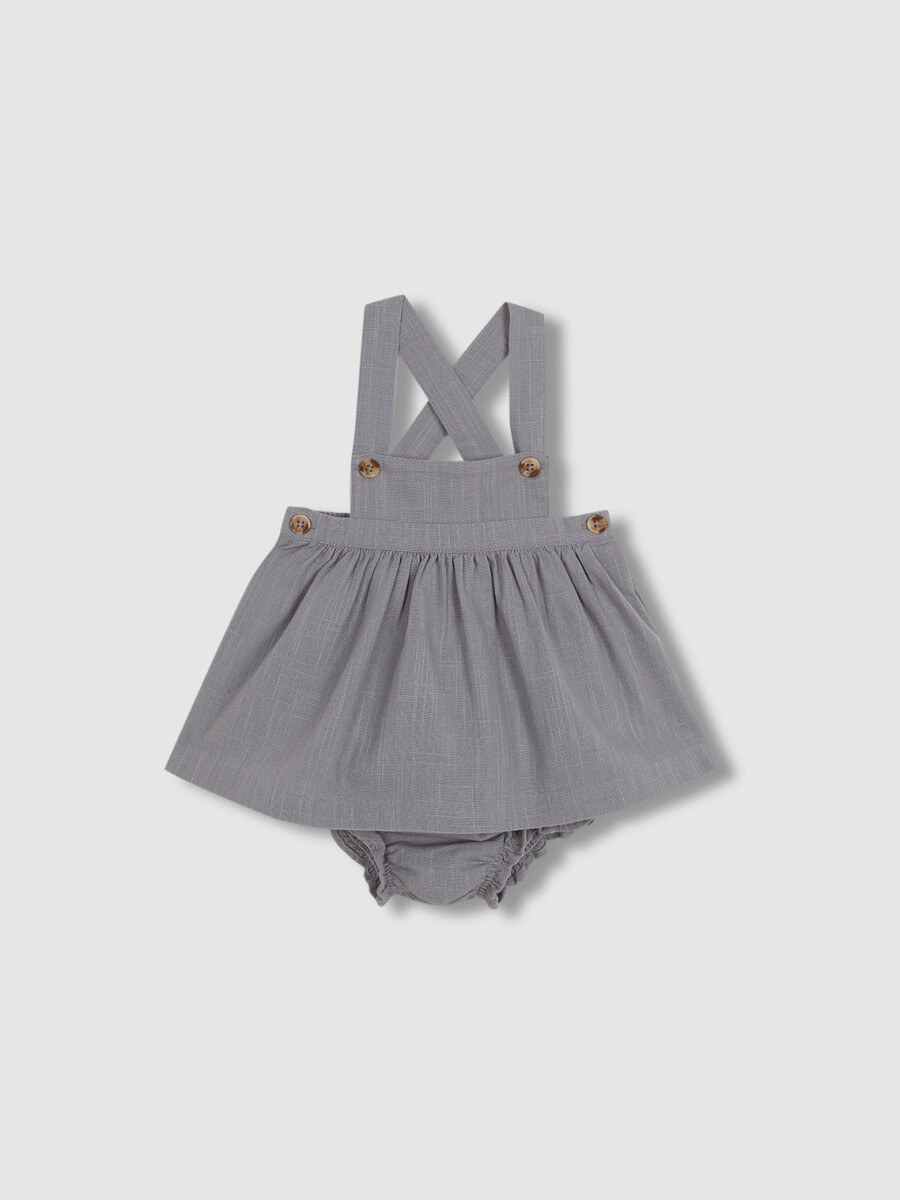 Falda Con Tirantes Azul
