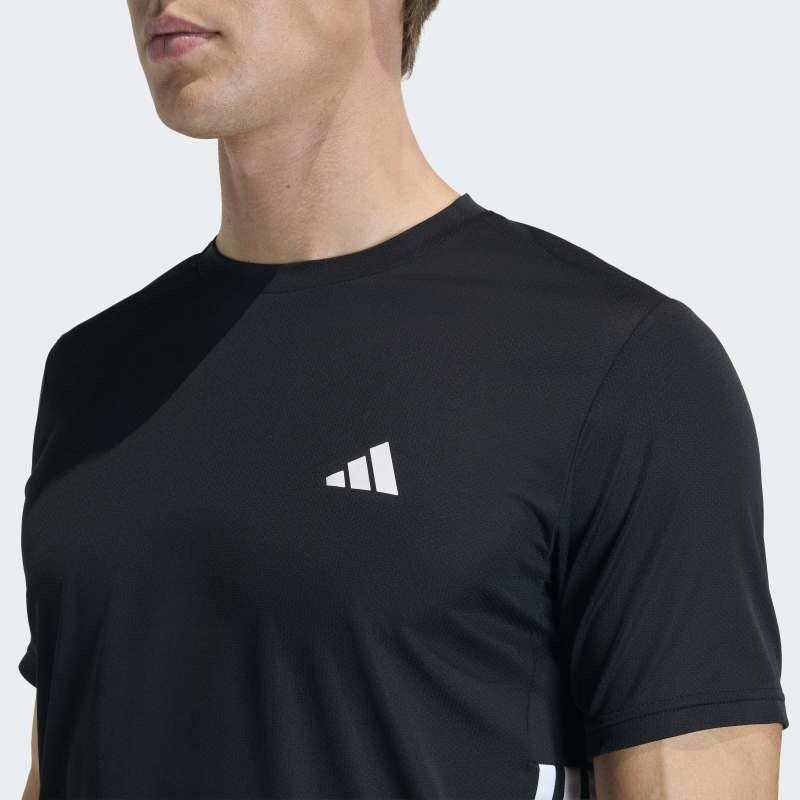Remera Adidas Workout Essentials Base 3 Rayas Negro