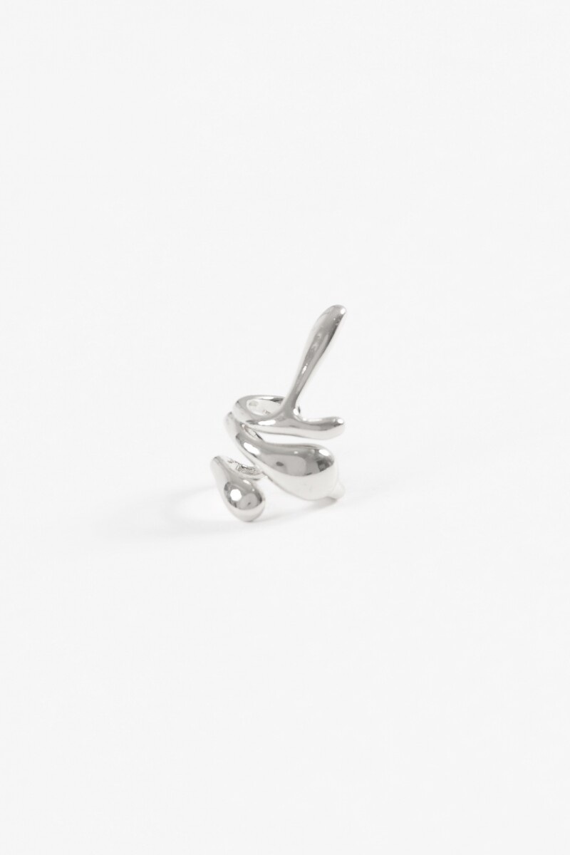 Earcuff wavy irregular plateado