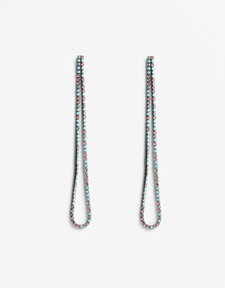 Aros Colgantes Largos Strass 