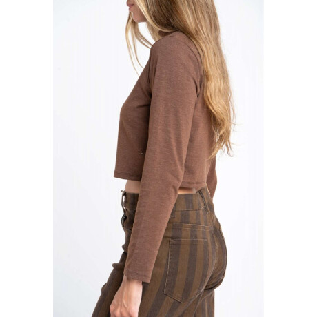 Polera Algodon Elastano Chocolate