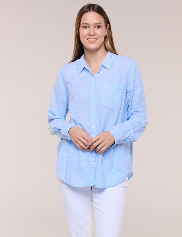 Camisa Lino CELESTE