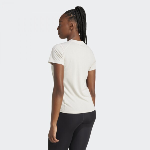 Remera Adidas Train Essentials Big Logo Beige