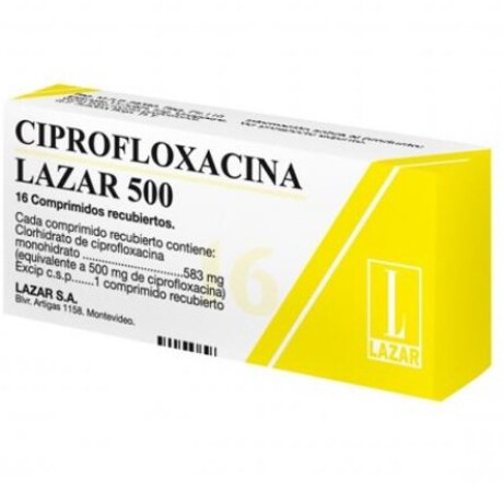 Ciprofloxacina Lazar 500mg 16 Comprimidos Ciprofloxacina Lazar 500mg 16 Comprimidos