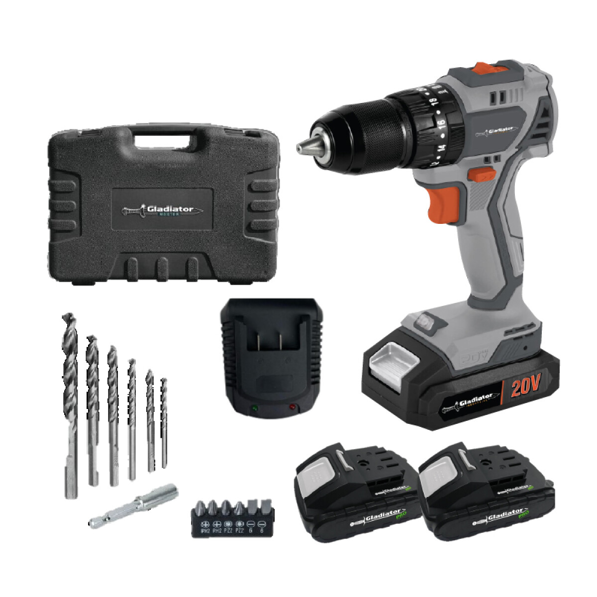 Taladro Percutor 20V Brushless Gla Pro en Kit 