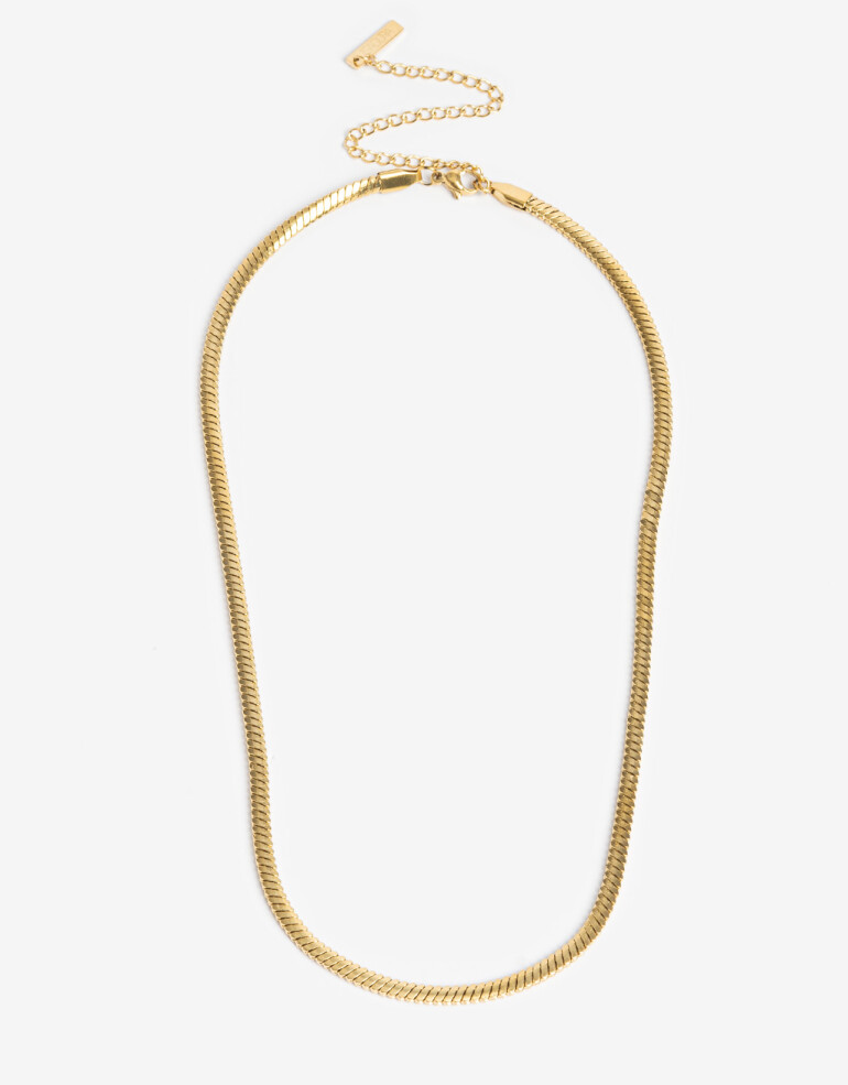 Collares Cortos Metal Collar De Acero - Dorado