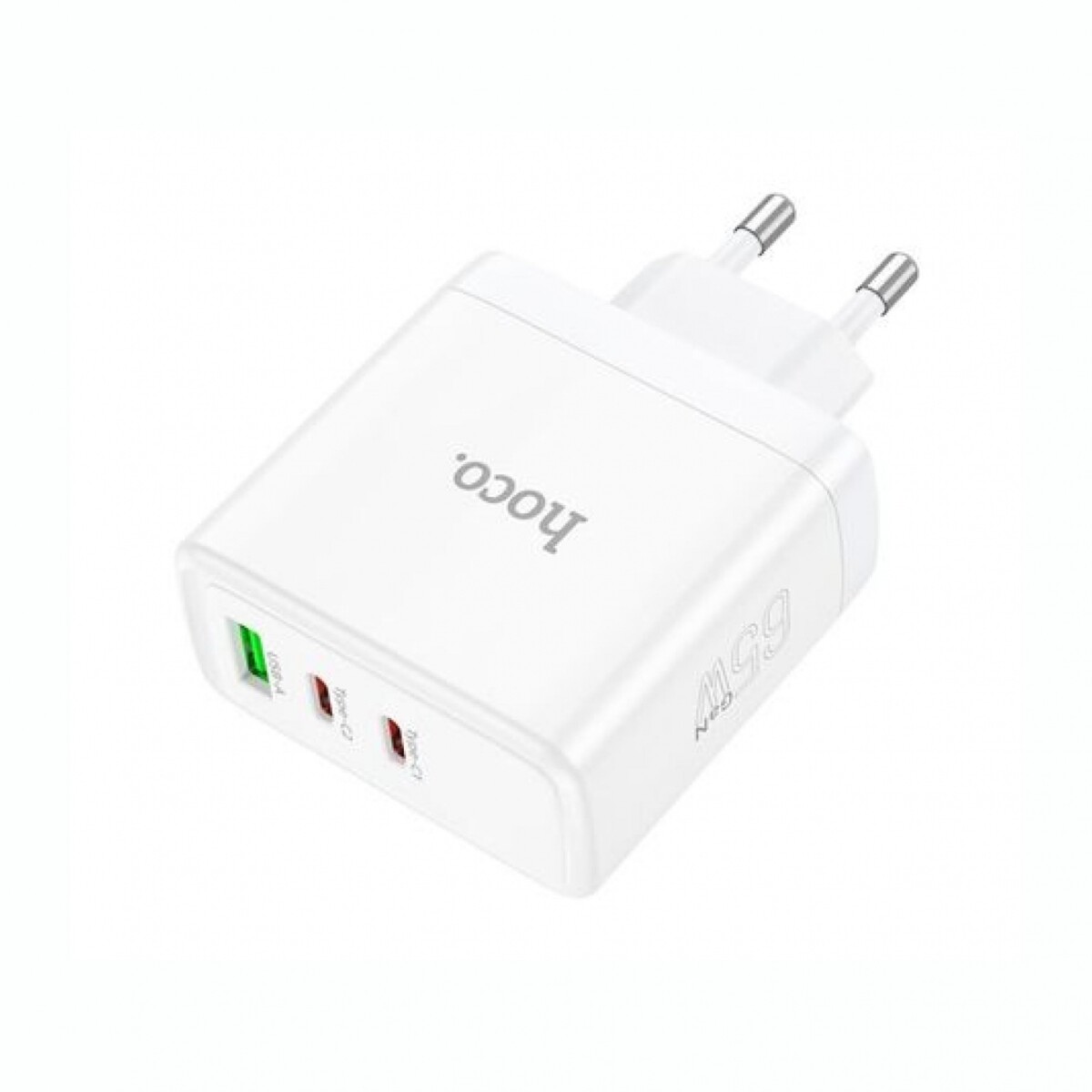 Cargador De Pared HOCO N30 PD65W 2 USB-C 1 USB-A - White 