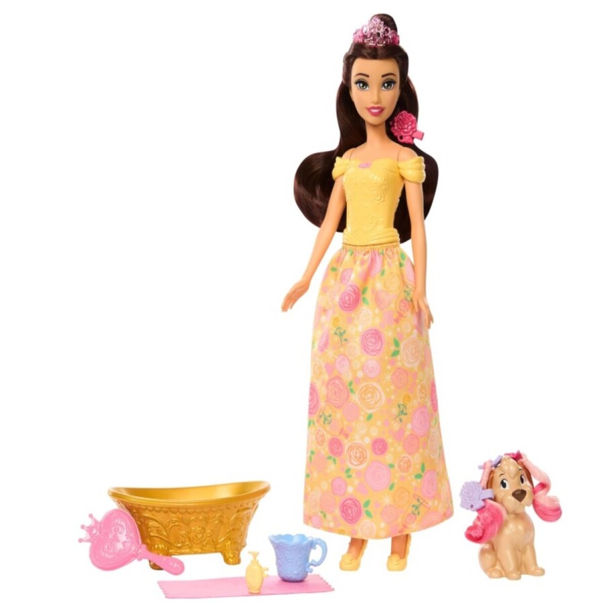 DISNEY PRINCESAS - Princesa Bella Con Mascota y Accesorios 