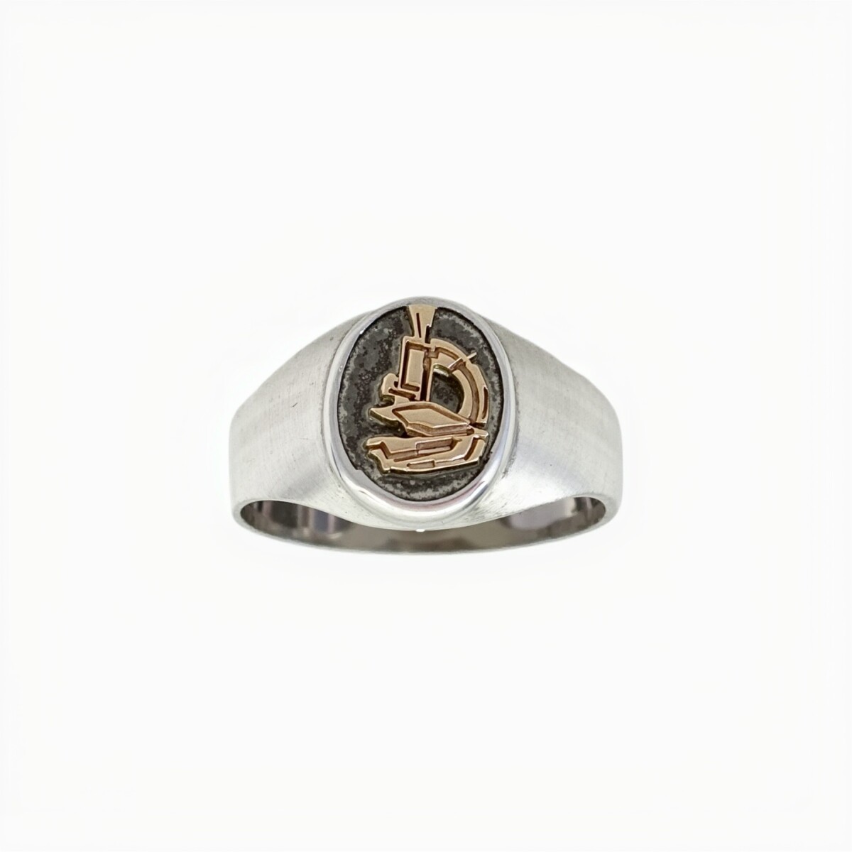 Anillo Profesión Laboratorista -Plata y Oro - AP5052 - sinpiedra 