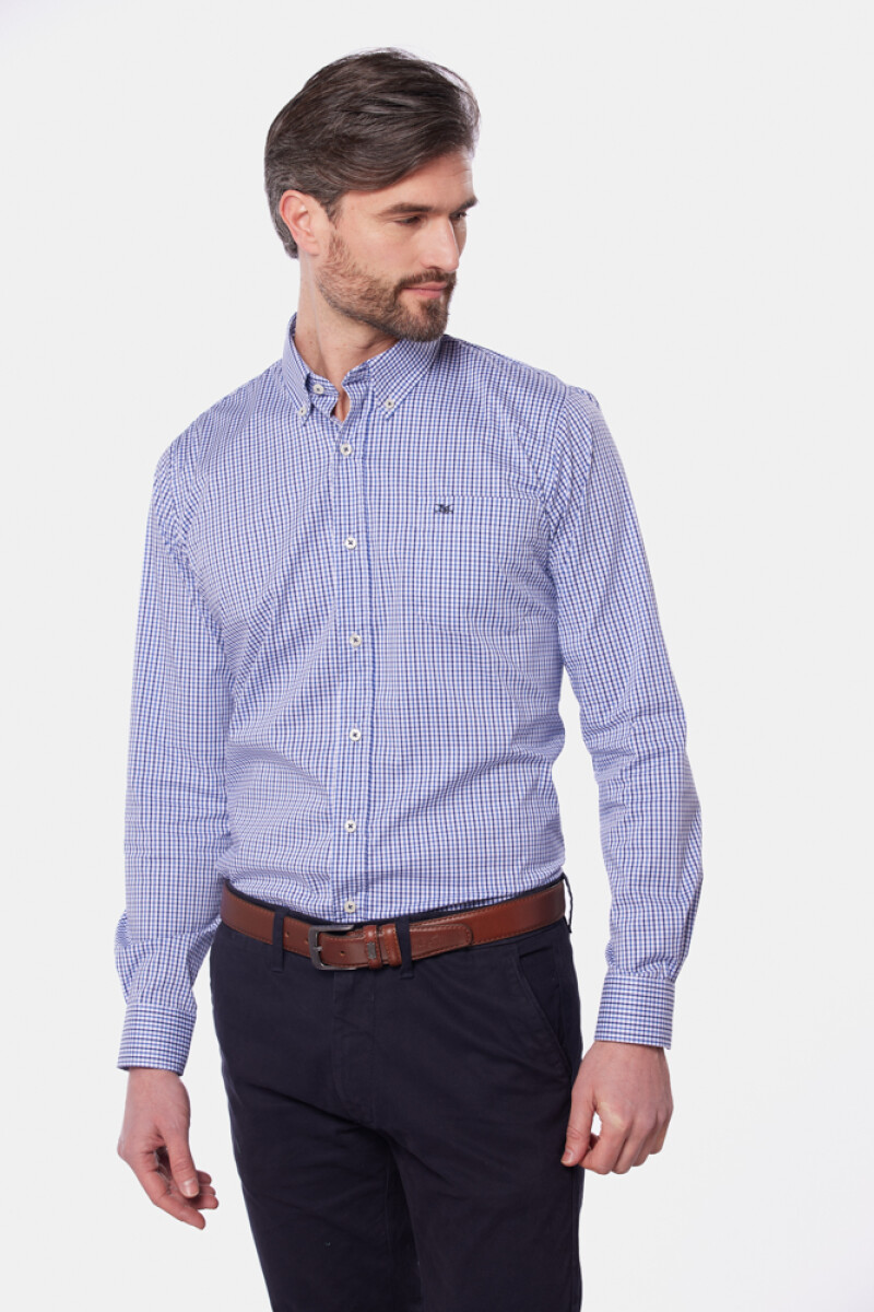 CAMISA SPORT A CUADROS - Azul 