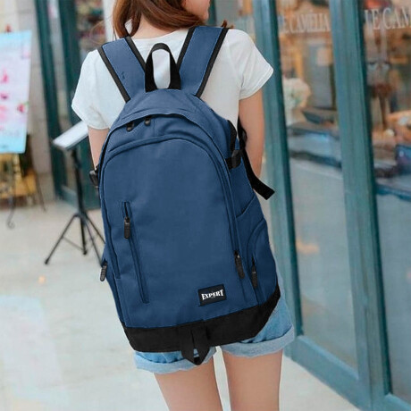 Mochila Liceal Expert Impermeable Viaje Estudiante Azul