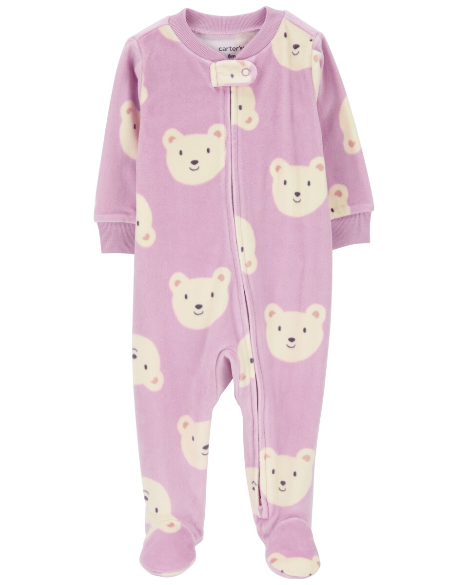 Pijama una pieza de micropolar, con pie, diseño osos 
