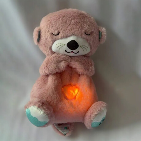 Oso de peluche con ruido blanco, luces y movimiento Rosado