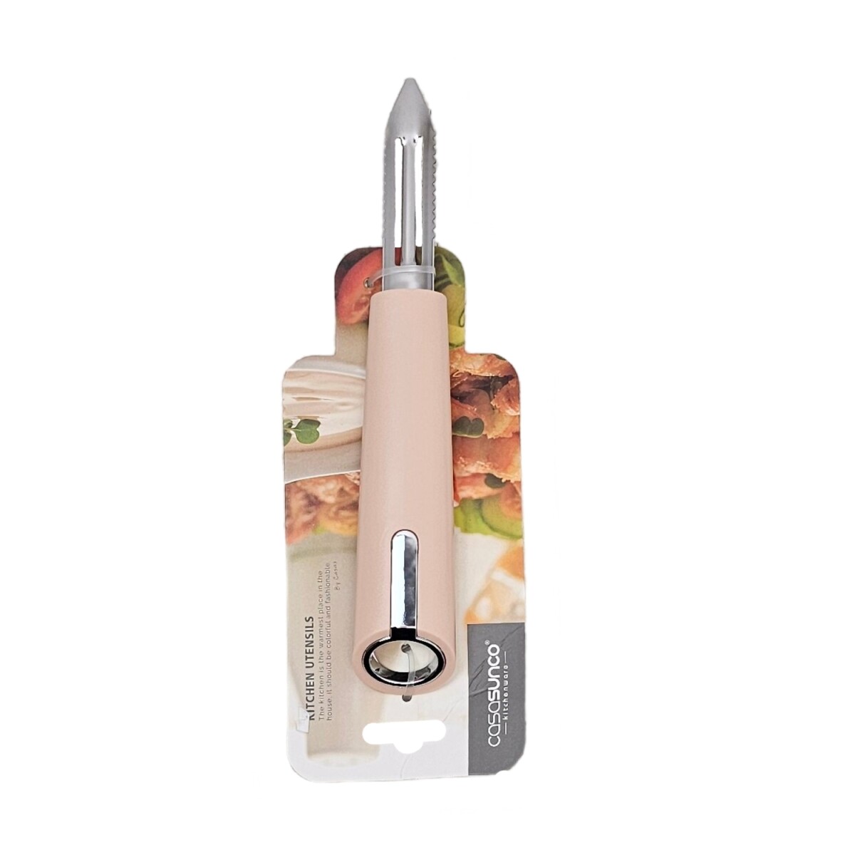 Pelador Manual de Papas Verduras Frutas en Acero Inoxidable - Salmón 