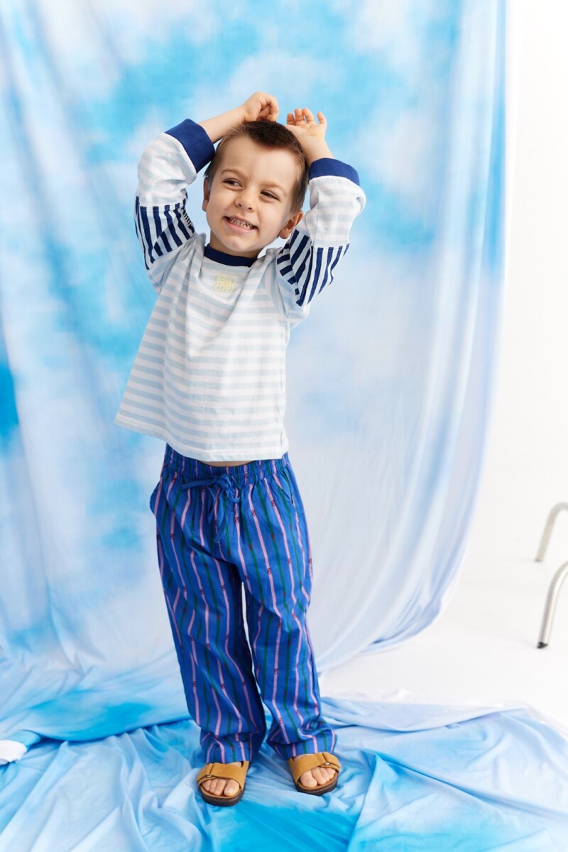 Pantalón Play Azul Rayado