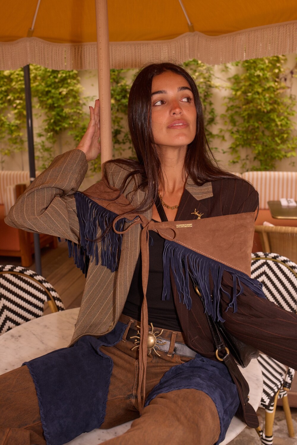 Folk Leather Culero Topo / Azul