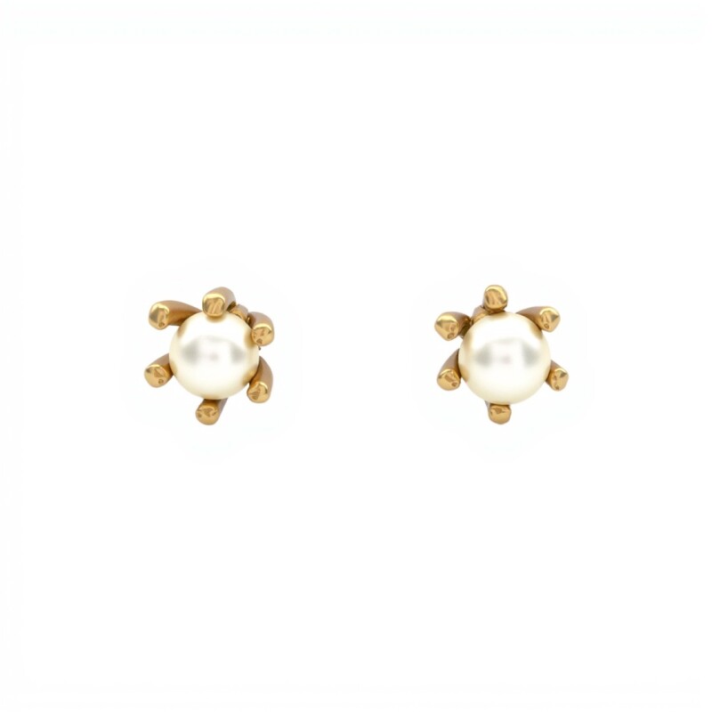 Caravanas Perlas- Oro bajo - Perla española- CA8401 conperla