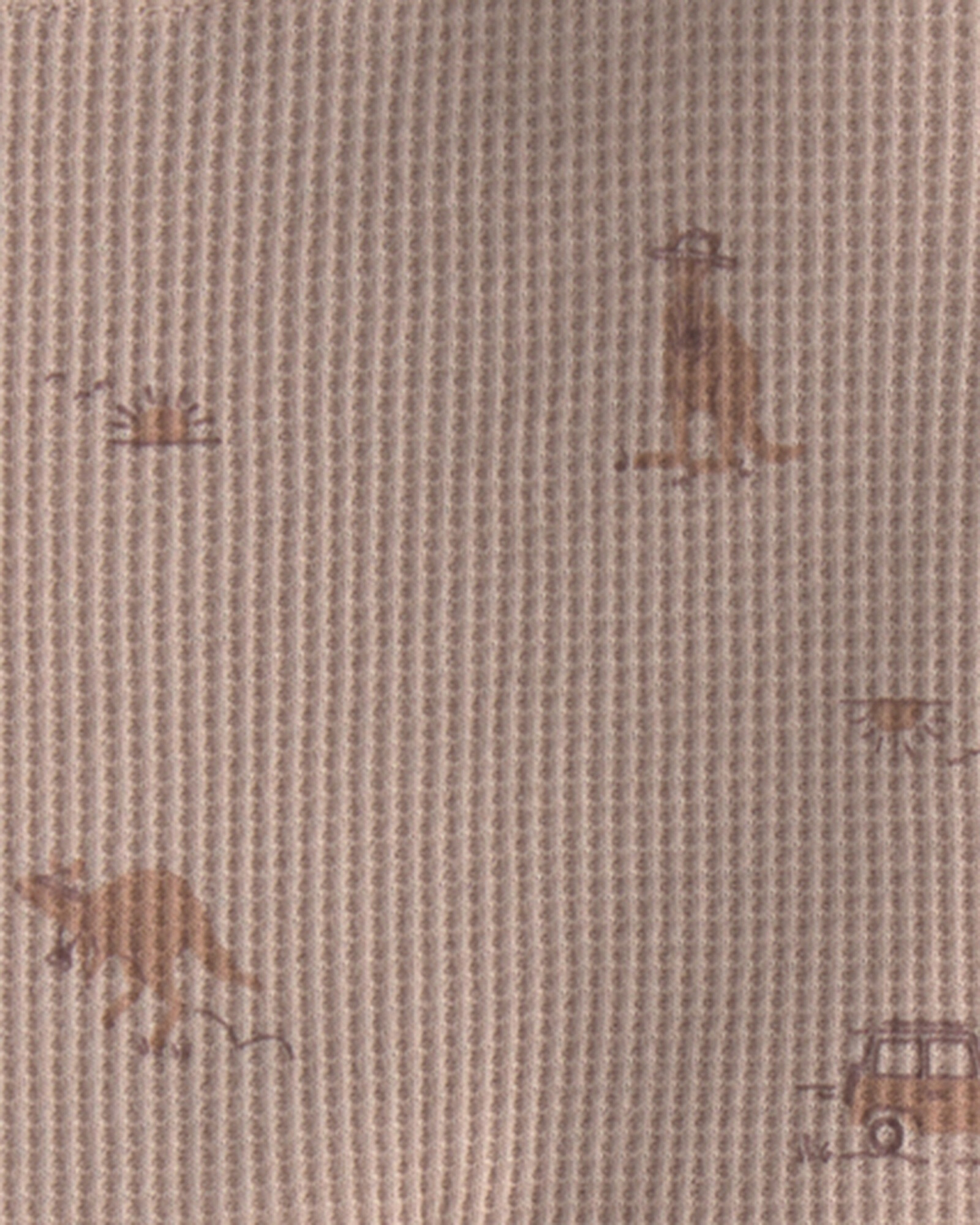 Set dos piezas de algodón térmico, short y musculosa, marrón, diseño safari Sin color