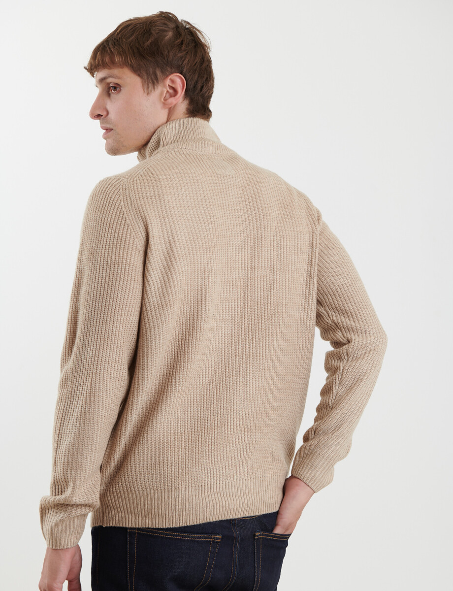 470587 SWEATER PUNTO MEDIO CIERRE HARRY Beige