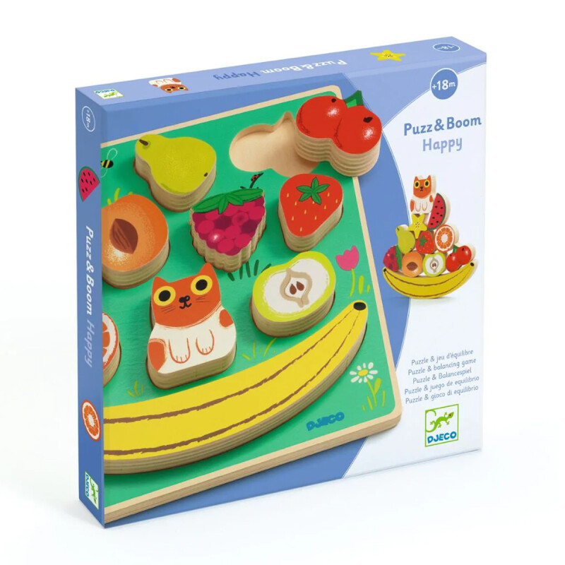 Juego de equilibrio y puzzle de madera Fruta Djeco Juego de equilibrio y puzzle de madera Fruta Djeco