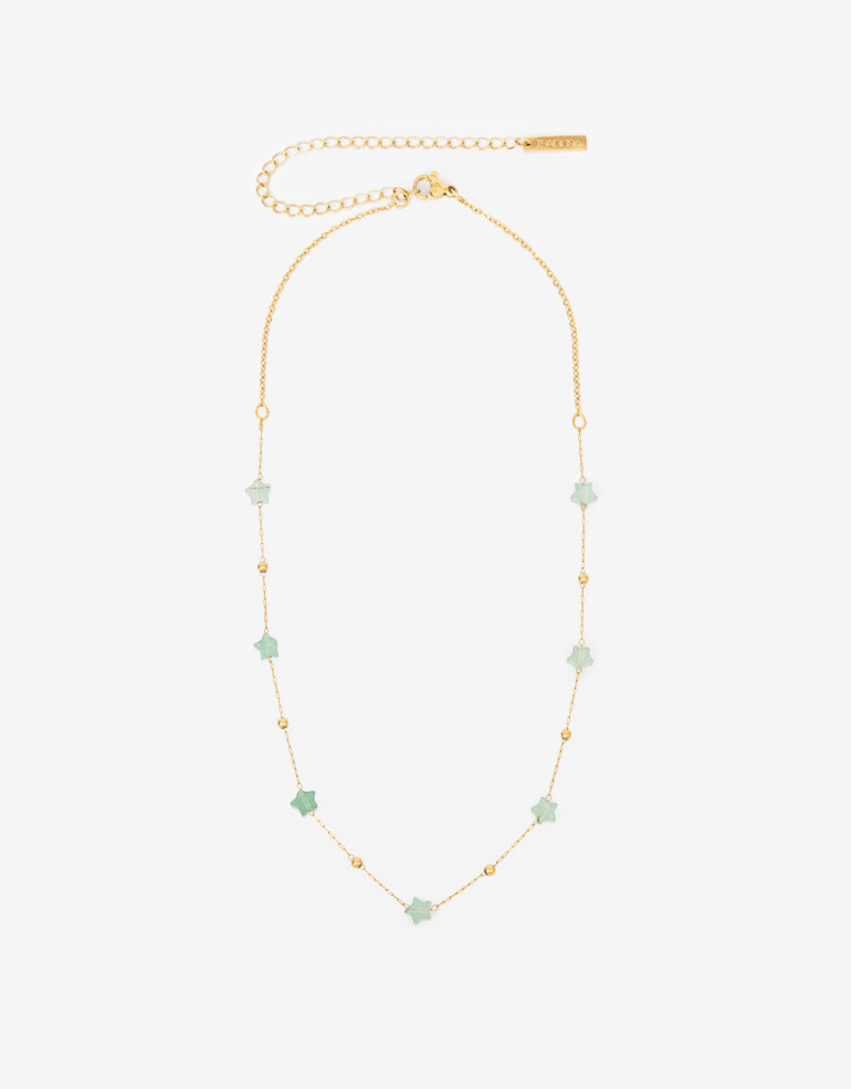 Collares Cortos Piedra Set De Collares De Acero Con Piedra - Dorado