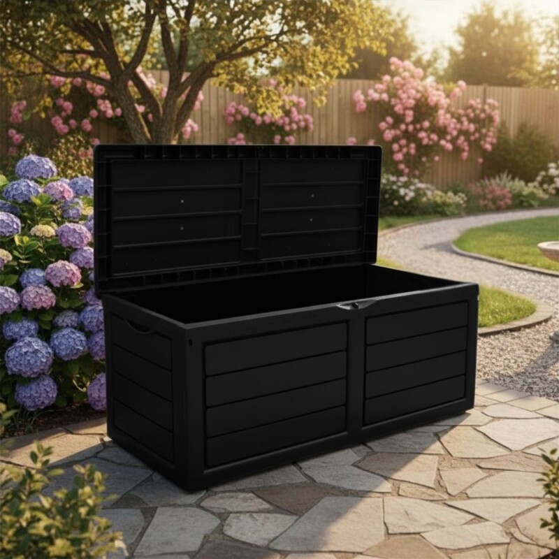 Baúl multifunción para exterior 320 lts NEGRO