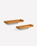 Set Shamel de 2 estantes de madera maciza de teca 50 x 5 cm Set Shamel de 2 estantes de madera maciza de teca 50 x 5 cm