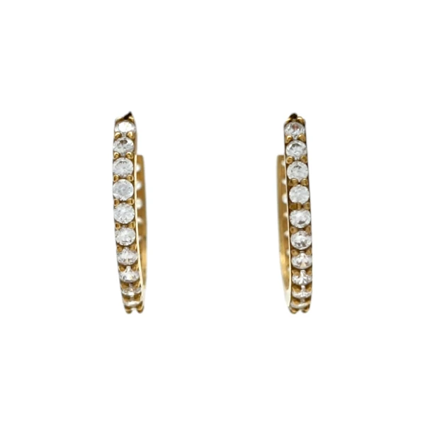 Caravanas aros de zirconias - Oro bajo - Zirconia - CA8032 conpiedra