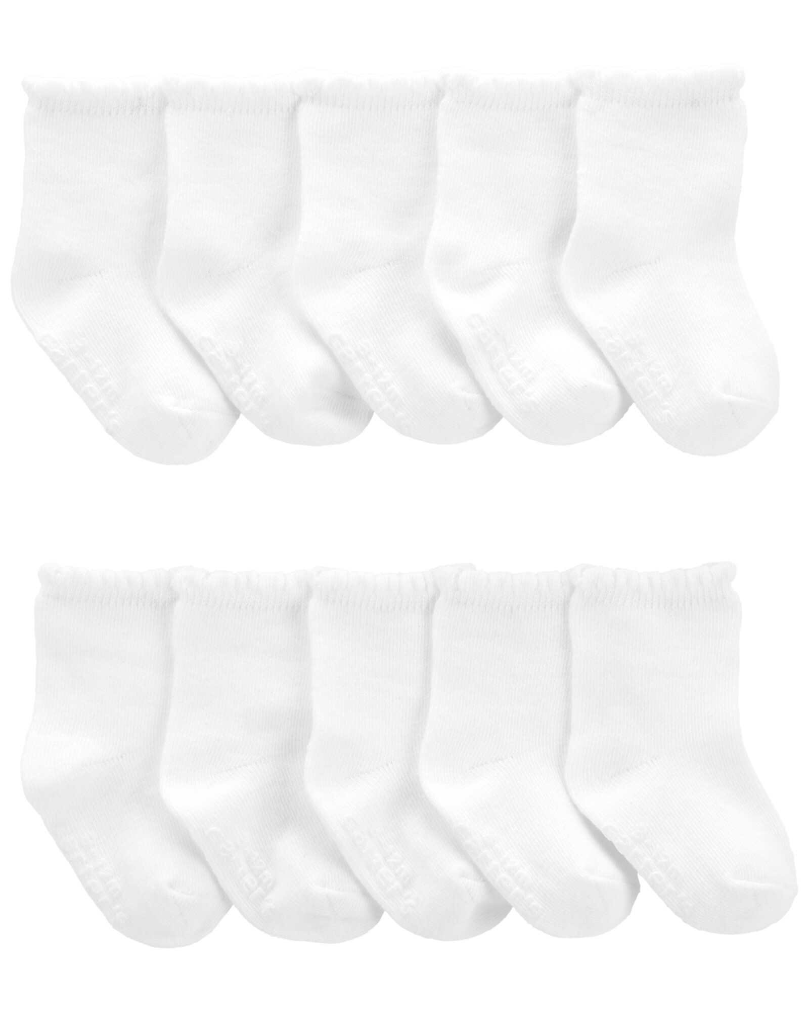 Pack diez pares de medias de algodón, festoneadas, blancas Pack diez pares de medias de algodón, festoneadas, blancas