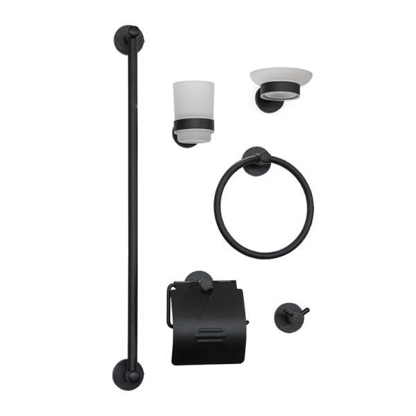 KIT ACCESORIOS CANDIA NEGRO 6 PIEZAS Kit Accesorios Candia Negro 6 Piezas