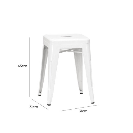 Banco Taburete Metálico Tolix Calidad Cocina Jardín Blanco