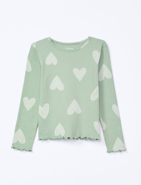 BLUSA INFANTIL MANGA LARGA ESTAMPADA VERDE