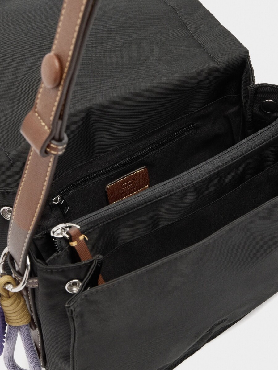 Bolso Bandolera De Nylon S negro