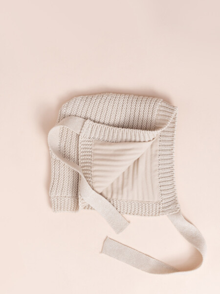 Gorro abrigado con orejas Beige Melange