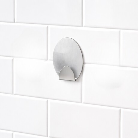 Gancho oval metálico G con adhesivo GRIS