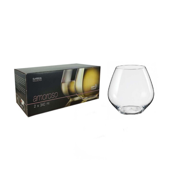 Set copas sin pie Amoroso 340 ml x2 BOHEMIA Set copas sin pie Amoroso 340 ml x2 BOHEMIA