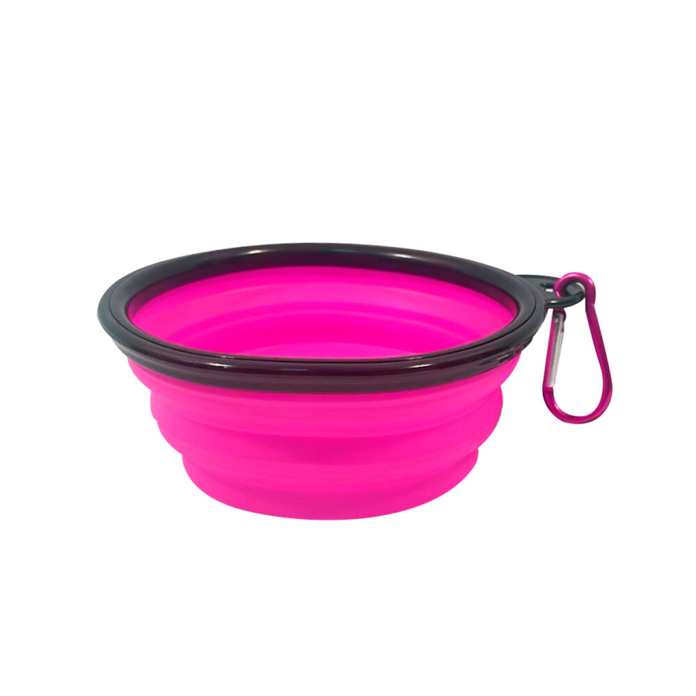 Comedero Bebedero Silicona Plegable Paseo 13cm Color rosa chicle