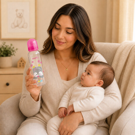 Mamadera Evenflo Forest Bebés 3-12M 240Ml Tetina Flujo Medio Rosa
