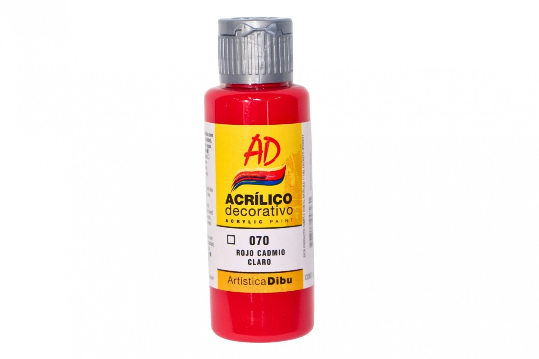 PINTURA ACRILICA ARTISTICA DIBU 60 ML. DIFERENTES COLORES - COLOR ROJO CADMIO CLARO 070 