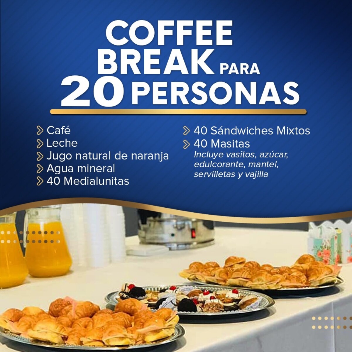 Coffee break para 20 personas 