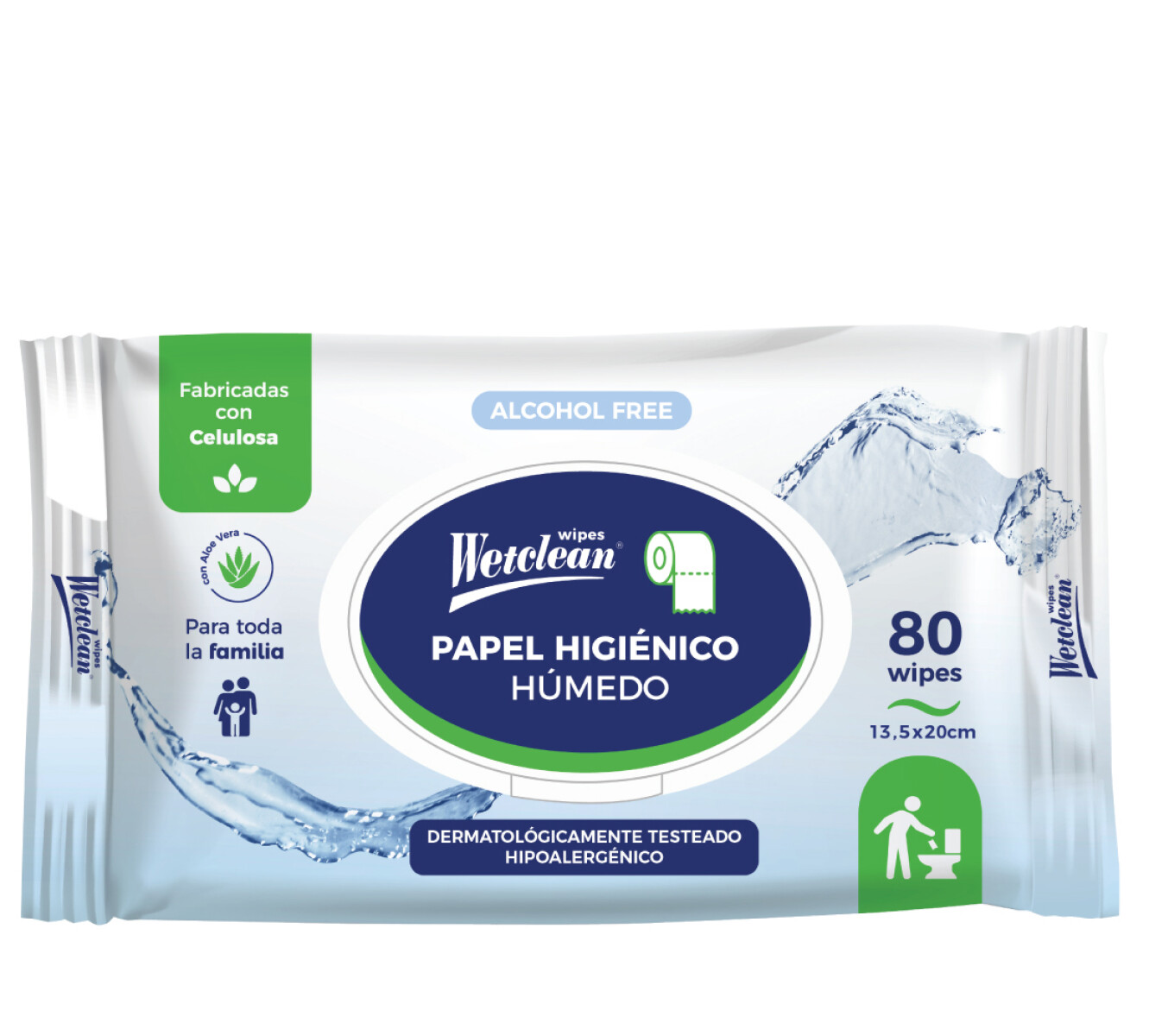 Wetclean papel higiénico húmedo x80 