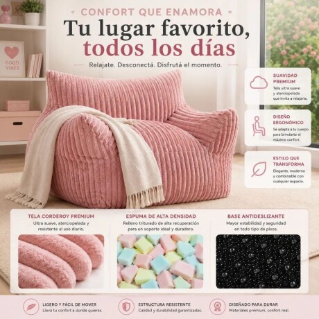 Sillon Infantil Cloudy Rosa