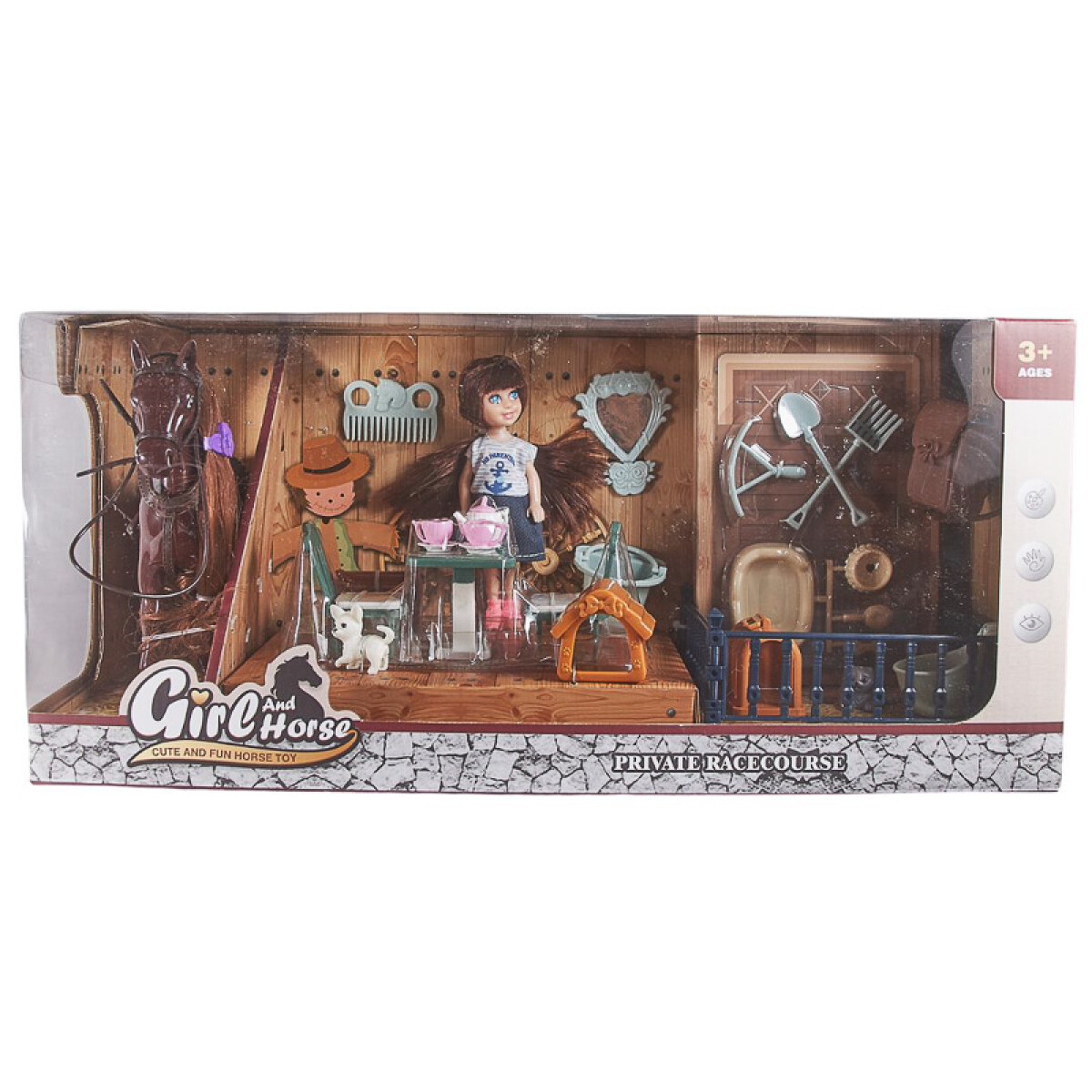 OUTLET Caballo con establo, muñeca y accesorios 17*17cm - Outlet Caballo Con Establo, Muñeca Y Accesorios 17*17cm 