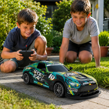 Auto a Control Remoto Monster Deportivo 1:16 Luces A Pilas Amarillo/verde