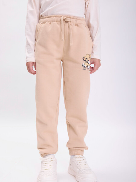 Pantalón deportivo jogger estampa Beige