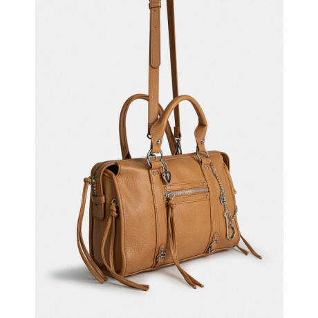 Cartera Bowling Con Cadena Marron Camel