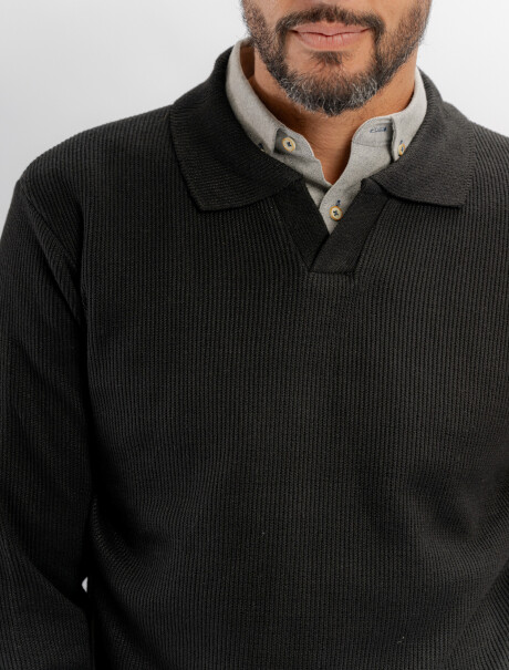 Buzo tejido cuello polo Buzo tejido cuello polo